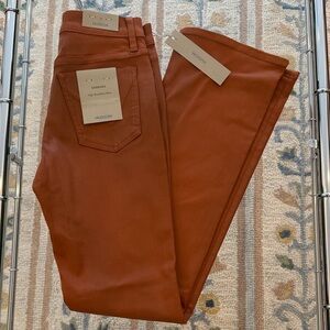 HUDSON NWT Barbara High-Rise Baby Boot Rust Coated Jeans